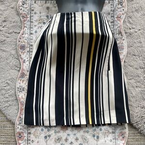 Prada Black and White A-Line Knee-Length Striped Y2K Skirt